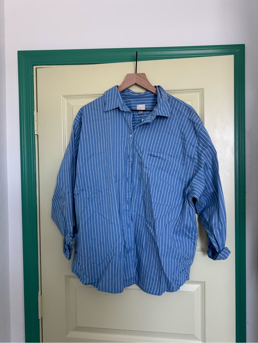 a new day Blue and White Striped Button-Down Shirt